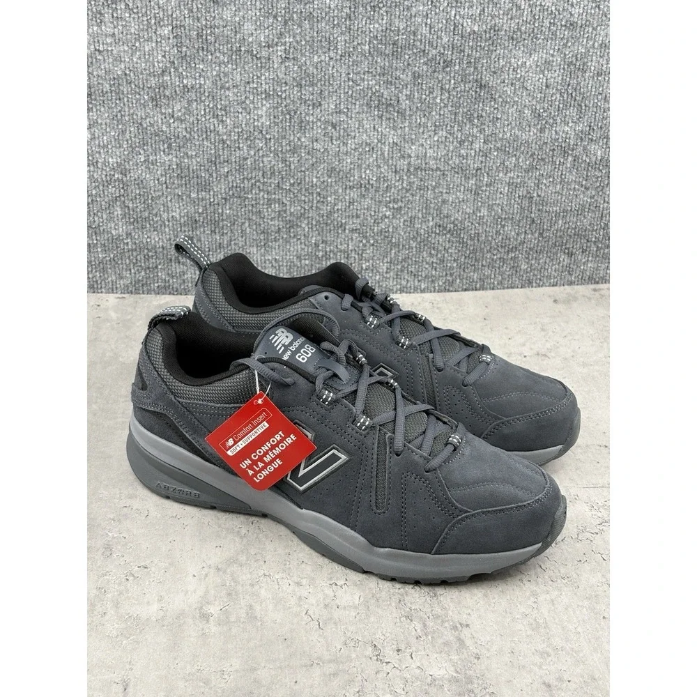 New Balance 608 V5 MX608DG5 Men's 11 Gray Leather Training Walking Shoes NWOB